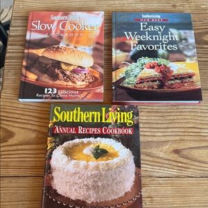 3 Southern Living Cookbooks: Slow Cooker; Easy Weeknight Favs; Annual Recipes